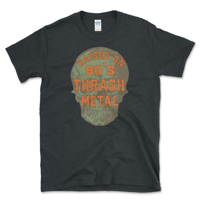 Thrash Metal Skull T-shirt Dark Heather by Left Arrow Tees