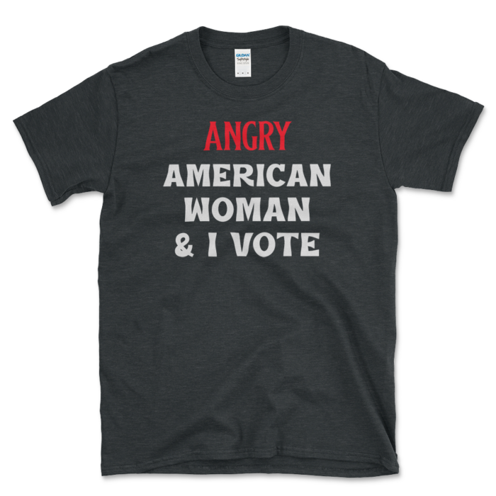 Angry Woman T-shirt Dark Heather by Left Arrow Tees