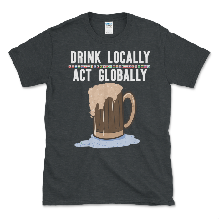 Global Citizen's Beer T-shirt Dark Heather by Left Arrow Tees