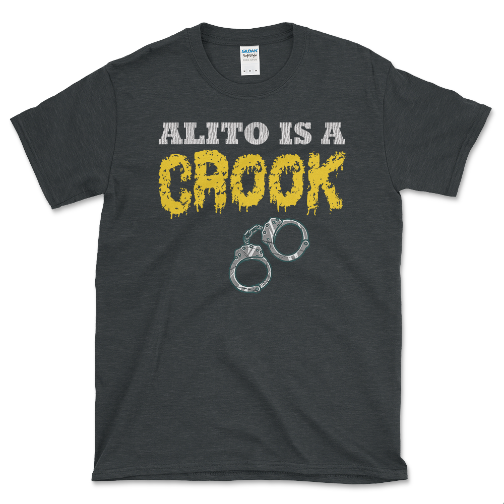 Samuel Alito Handcuffs T-shirt Dark Heather by Left Arrow Tees