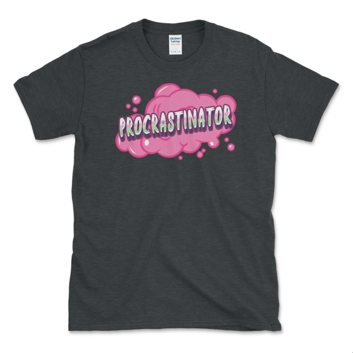 Procratinator's Wasting Time T-shirt Dark Heather by Left Arrow Tees