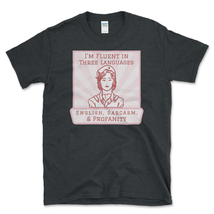 Funny Profanity T-shirt Dark Heather by Left Arrow Tees