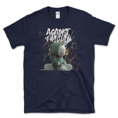 unisex-basic-softstyle-t-shirt-navy-front-64864d2245d08.png Skateboarders Antifa T-shirt Navy by Left Arrow Tees