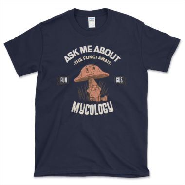 unisex-basic-softstyle-t-shirt-navy-front-64870f5abb3f9.png Educational Mycology T-shirt Navy by Left Arrow Tees