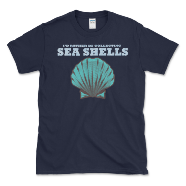 unisex-basic-softstyle-t-shirt-navy-front-6487282c123a9.png Conchologist's Sea Shell collection T-shirt Navy by Left Arrow Tees