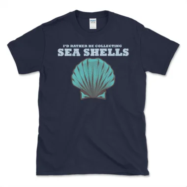 Conchologist's Sea Shell collection T-shirt Navy by Left Arrow Tees