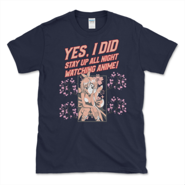 Binge Anime Marathon T-shirt Navy by Left Arrow Tees