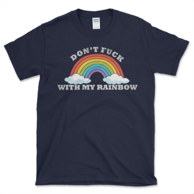 unisex-basic-softstyle-t-shirt-navy-front-64875d1da64c8.png Profane Rainbow T-shirt Navy by Left Arrow Tees