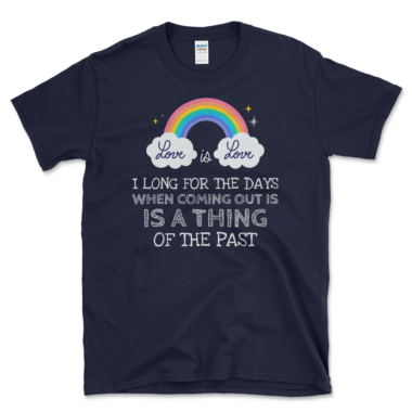 unisex-basic-softstyle-t-shirt-navy-front-64876b89904f9.png Saying For Coming Out T-shirt Navy by Left Arrow Tees