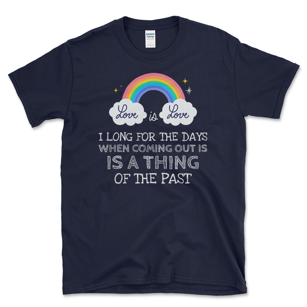 Saying For Coming Out T-shirt Navy by Left Arrow Tees