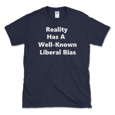 unisex-basic-softstyle-t-shirt-navy-front-648773ed79637.png Liberal Reality T-shirt Navy by Left Arrow Tees