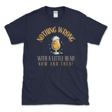 Head On A Beer Pint T-shirt Navy by Left Arrow Tees