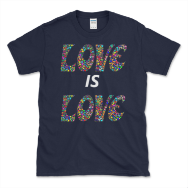 Love Is Love Made Out Of Hearts T-shirt Navy by Left Arrow Tees
