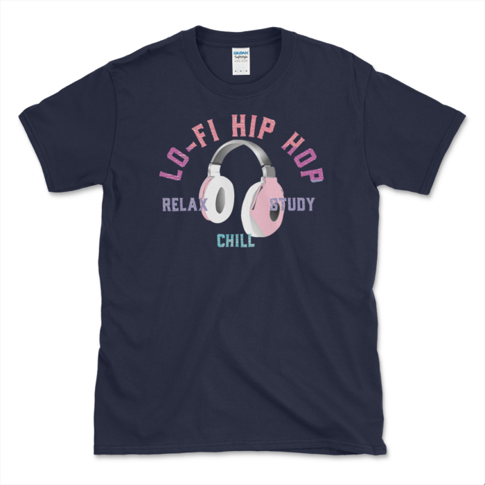 Lo-Fi Hip Hop Lovers T-shirt Navy by Left Arrow Tees