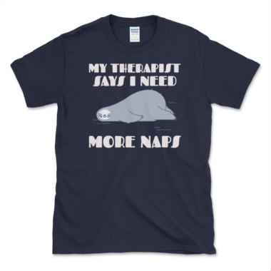 Splooting Sloth Nap T-shirt Navy by Left Arrow Tees