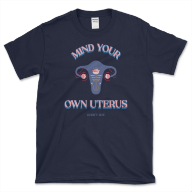 Pro-Choice Uterus T-shirt Navy by Left Arrow Tees