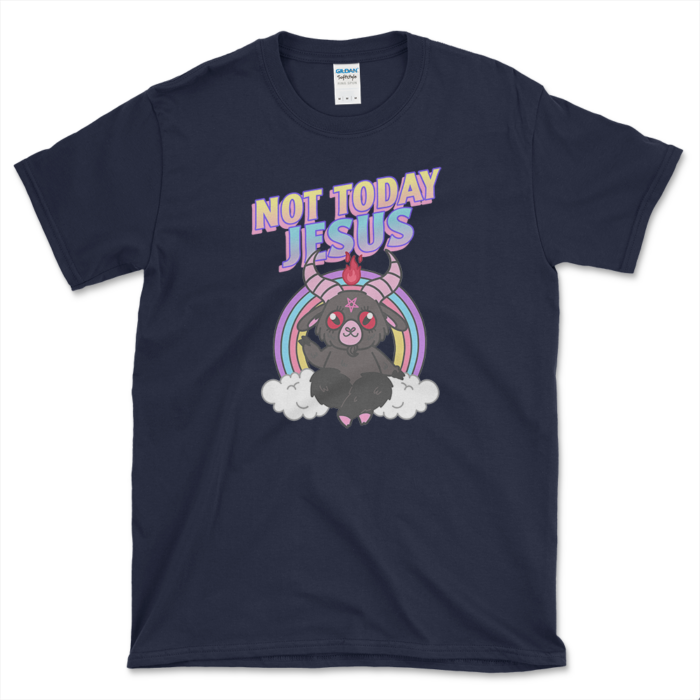Mocking Jesus Baphomet T-shirt Navy by Left Arrow Tees