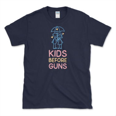 Protect Kids From Guns T-shirt Navy by Left Arrow Tees