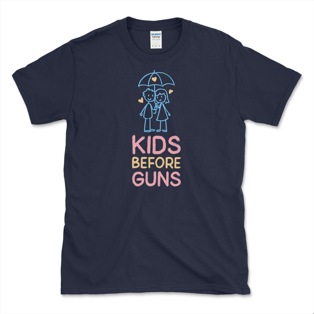 Protect Kids From Guns T-shirt Navy by Left Arrow Tees