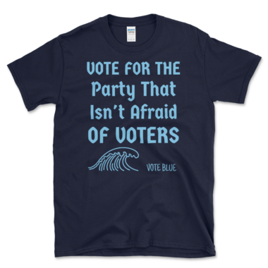Vote For Democrats T-shirt Navy by Left Arrow Tees