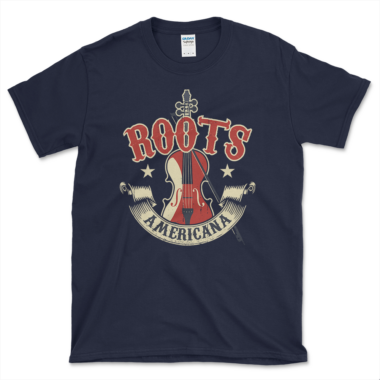 unisex-basic-softstyle-t-shirt-navy-front-6488abee8fe7c.png Americana Roots Music T-shirt Navy by Left Arrow Tees