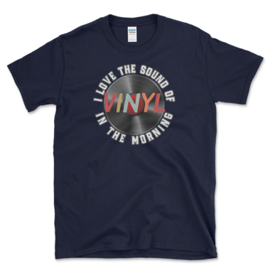 unisex-basic-softstyle-t-shirt-navy-front-6488ac26cd25f.png Vinyl Record Collectors T-shirt Navy by Left Arrow Tees
