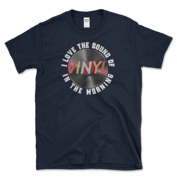 Vinyl Record Collectors T-shirt Navy by Left Arrow Tees