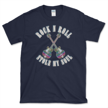 unisex-basic-softstyle-t-shirt-navy-front-6488b2331f5f4.png Classic Rock Fan T-shirt Navy by LEft Arrow Tees