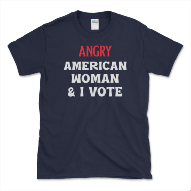 unisex-basic-softstyle-t-shirt-navy-front-6488b4887b2e1.png Angry Woman T-shirt Navy by Left Arrow Tees