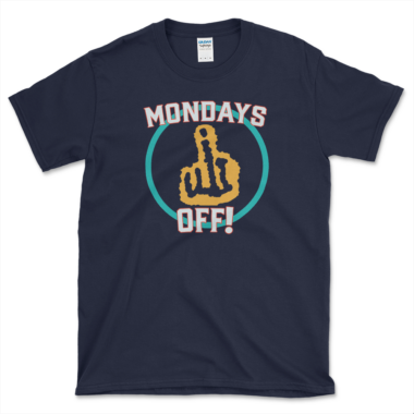 Fuck Off Monday T-shirt Navy by Left Arrow Tees