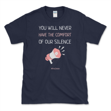 unisex-basic-softstyle-t-shirt-navy-front-6488bf16639e4.png Pro- Choice Abortion Saying T-shirt Navy by Left Arrow Tees