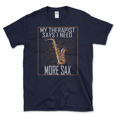 More Sax T-shirt Navy by Left Arrow Tees