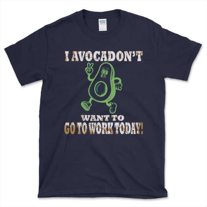 Avocado Anti-work T-shirt Navy by Left Arrow Tees