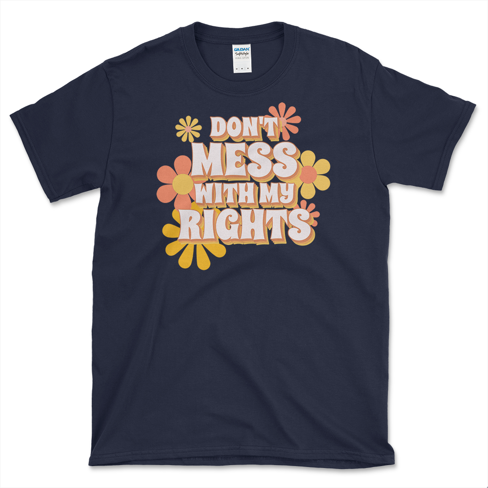 Vintage Style Pro-choice T-shirt Navy by Left Arrow Tees