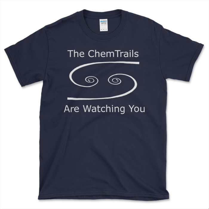 Chemtrails Conspiracy Theory T-shirt Navy by Left Arrow Tees