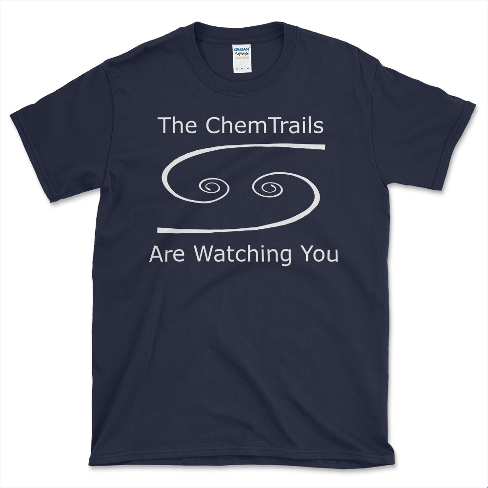 Chemtrails Conspiracy Theory T-shirt Navy by Left Arrow Tees