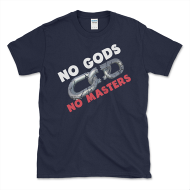 Anarchist's Atheism t-shirt Navy by Left Arrow Tees