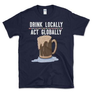 unisex-basic-softstyle-t-shirt-navy-front-6489c05229224.png Global Citizen's Beer T-shirt Navy by Left Arrow Tees