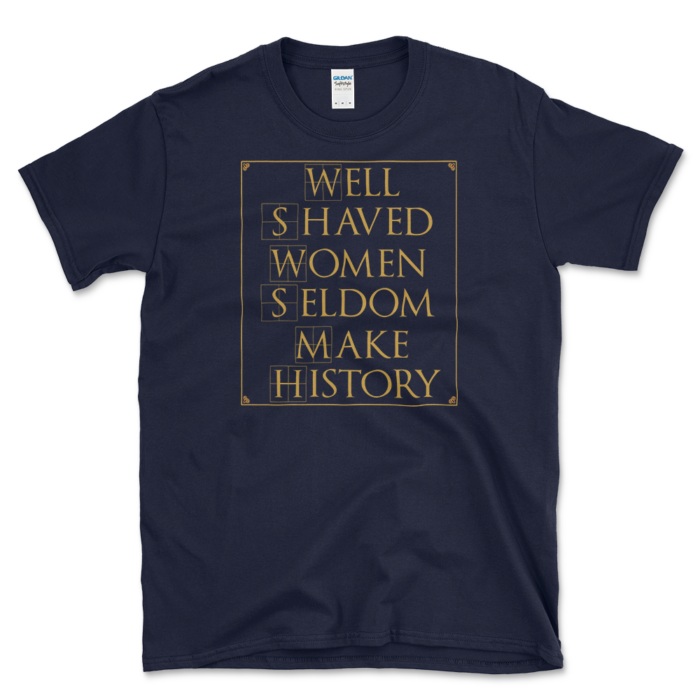 Women No-Shave Movement T-shirt Navy by Left Arrow Tees