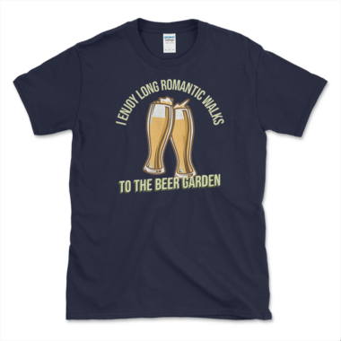 unisex-basic-softstyle-t-shirt-navy-front-6489c62329282.png Beer Garden T-shirt Navy by Left Arrow Tees