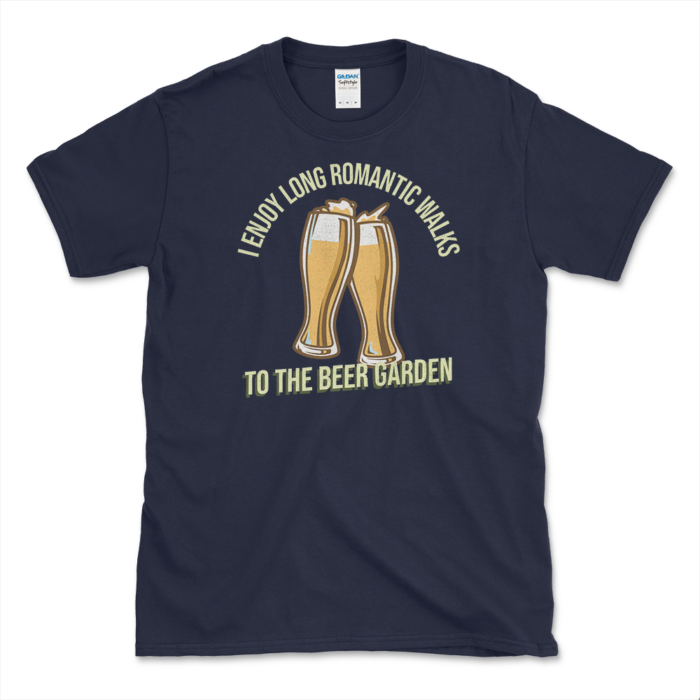 Beer Garden T-shirt Navy by Left Arrow Tees