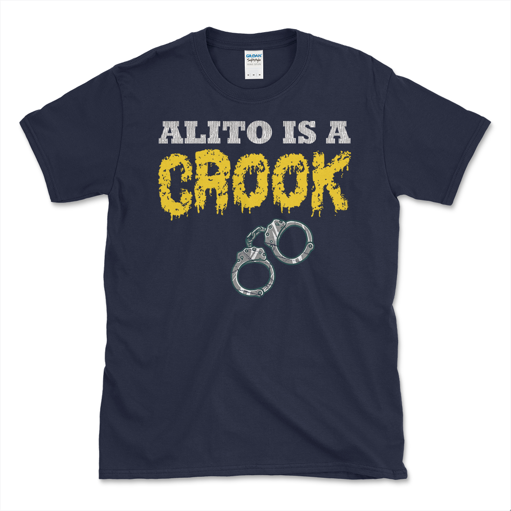 Samuel Alito Handcuffs T-shirt Navy by Left Arrow Tees