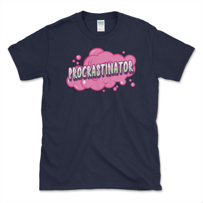 Procratinator's Wasting Time T-shirt Navy by Left Arrow Tees