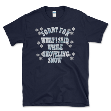 Funny Winter Snow T-shirt Navy by Left Arrow Tees
