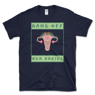 unisex-basic-softstyle-t-shirt-navy-front-6489ef16c5a96.png Bans Off Our Bodies T-shirt Navy by Left Arrow Tees