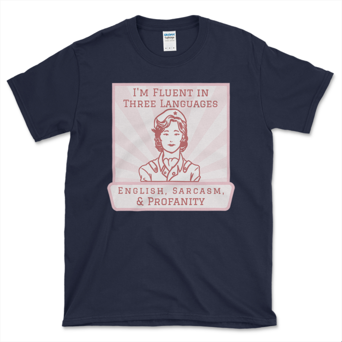 Funny Profanity T-shirt Navy by Left Arrow Tees