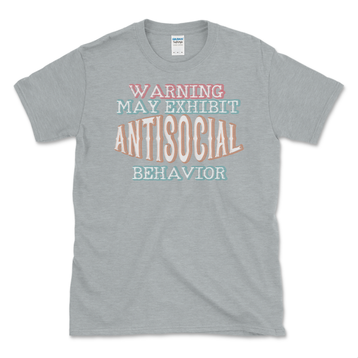 Acting Anti-social T-shirt Sport Grey by Left Arrow Tees