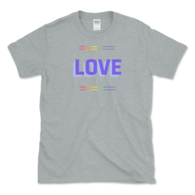 Love Gay Pride T-shirt Sport Grey by Left Arrow Tees