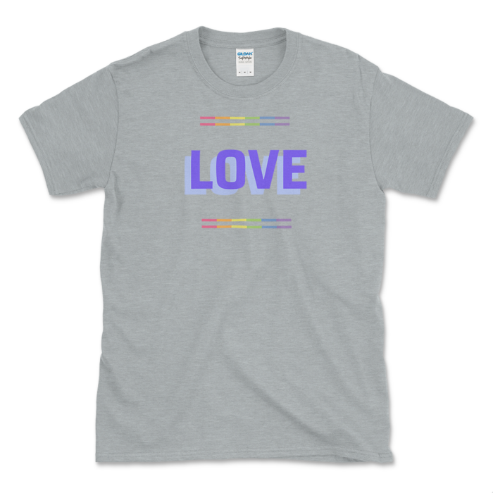 Love Gay Pride T-shirt Sport Grey by Left Arrow Tees