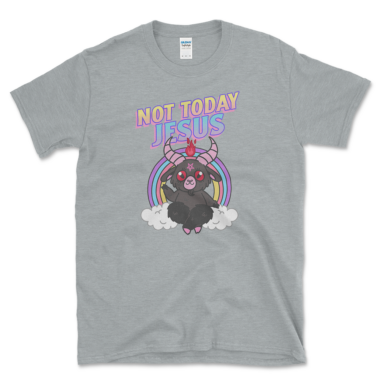 Mocking Jesus Baphomet T-shirt Sport Grey by Left Arrow Tees